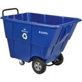 Global Equipment Standard Duty Plastic Recycling Tilt Truck, 1/2 Cu. Yd. Cap, 850 Lbs. Cap, Blue 984614